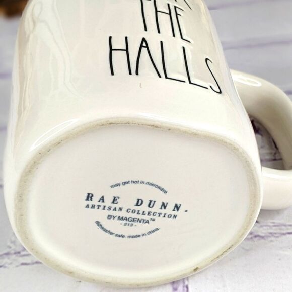 Rae Dunn DECK THE HALLS White/Red Ceramic Mug - Picture 6 of 6